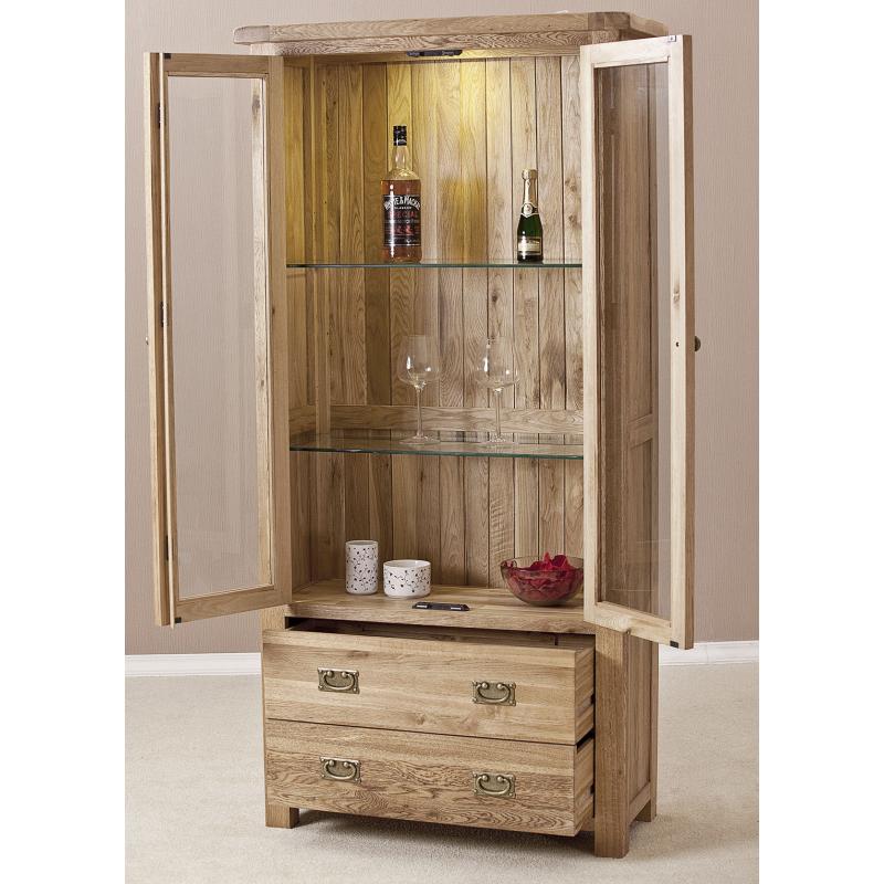 Kingsbury Solid Oak Glass Display Cabinet
